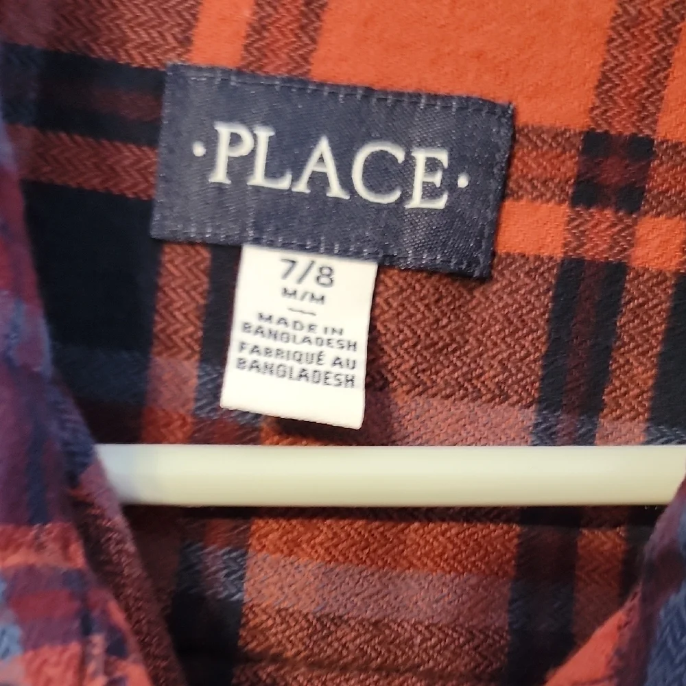 Place Vibrant Plaid Shirt in Orange and Blue